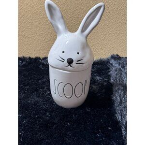 Rae Dunn Magenta  Bunny Scoop Ceramic Container With Lid Artisan Collection